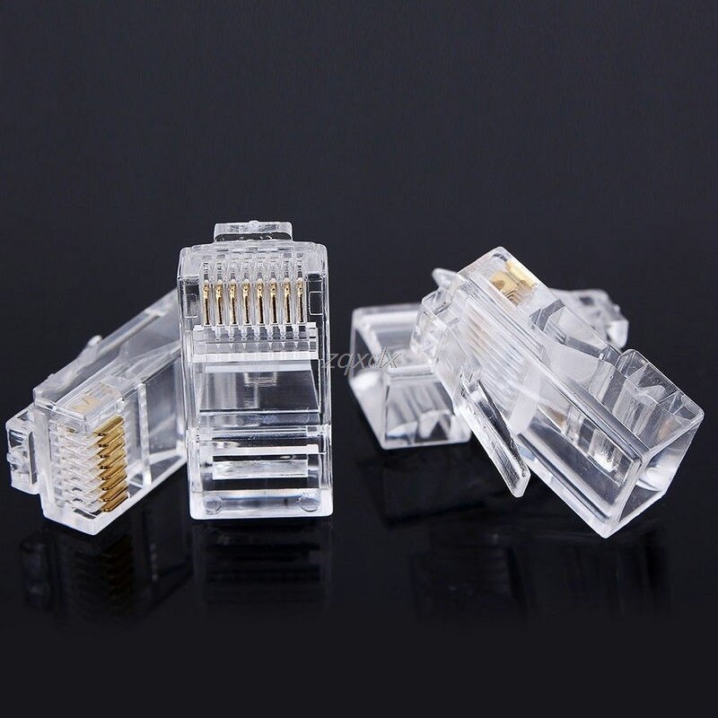 25 un plugue modular rede rj45 banhada a ouro tomada modular cat5 cat cat5e conector novo whosale e envio direto