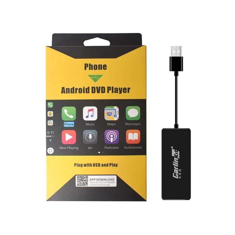 Carlinkit usb kablet smart auto carplay dongle til android bilnavigasjon til eple carplay modul smart telefon carplay adapter: Balck