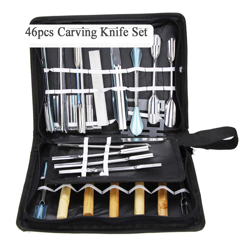 46 Stuks Culinaire Carving Tool Set 46 In 1 Fruit Groente Garnering Snijden Snijden Set Garneer Keuken Tool