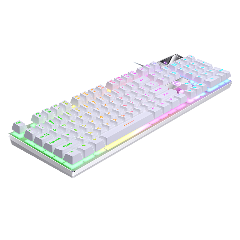 Bedraad USB-gamingtoetsenbord met achtergrondverlichting, 104-toetsen gamertoetsenbord voor computer/laptop/pc, ergonomisch , kantoorgamingaccessoire