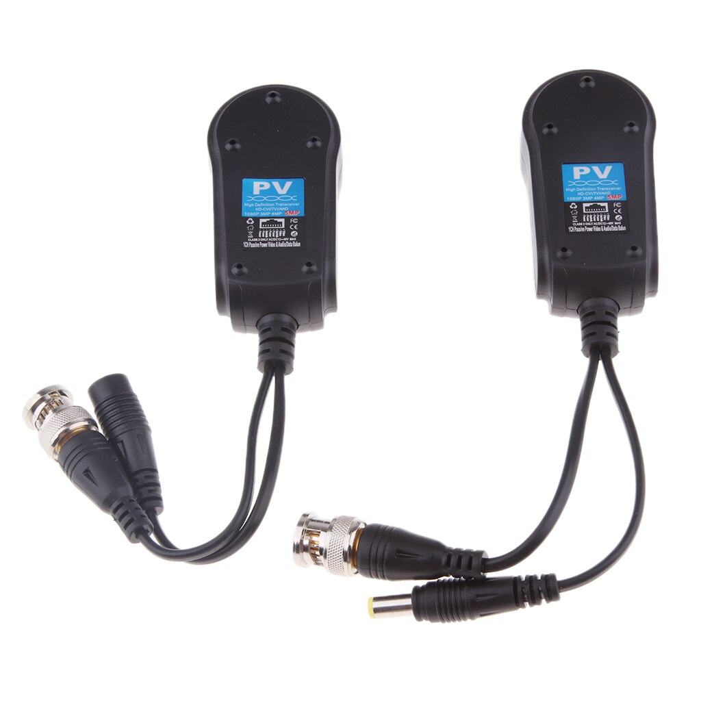 2Pcs ABS Video Balun Video Balun Transceiver Video Balun Passive Black