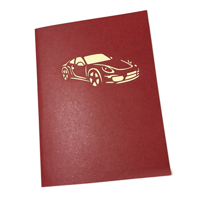 2 Pcs Handmade 3D -Up Birthday Cards Greeting Cards, Red Wine & Sports Car