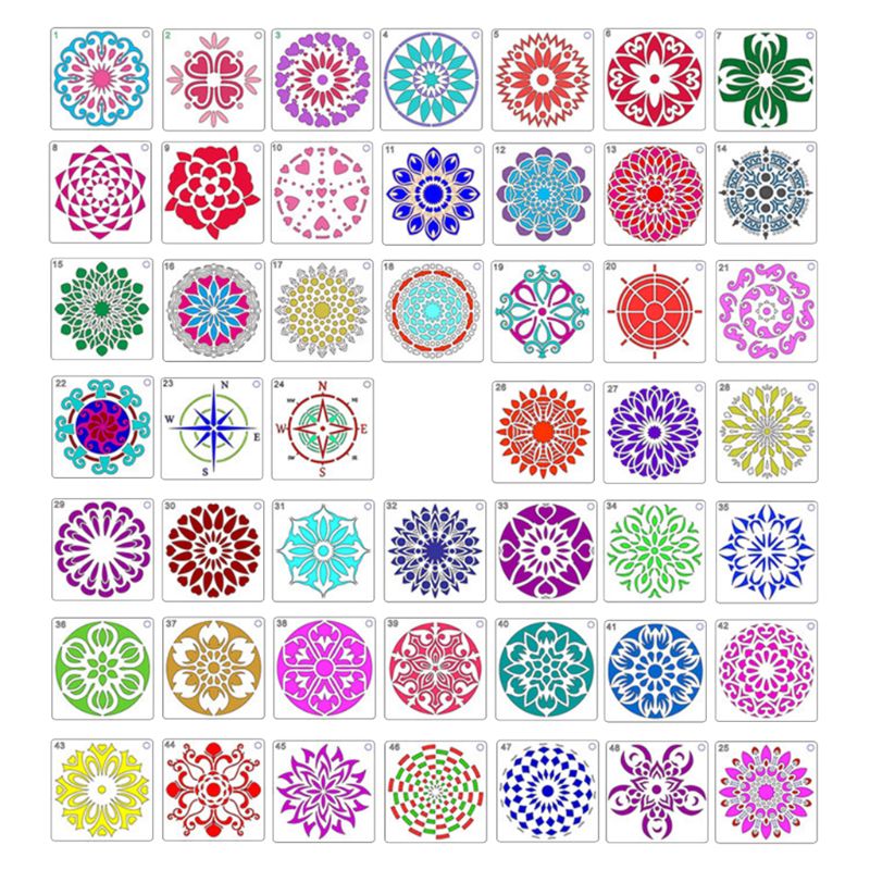 48 Stuks Mandala Stencils Mandala Schilderen Templates Voor Diy Schilderen Art Projecten Hout Glas Stof Metalen Wanden