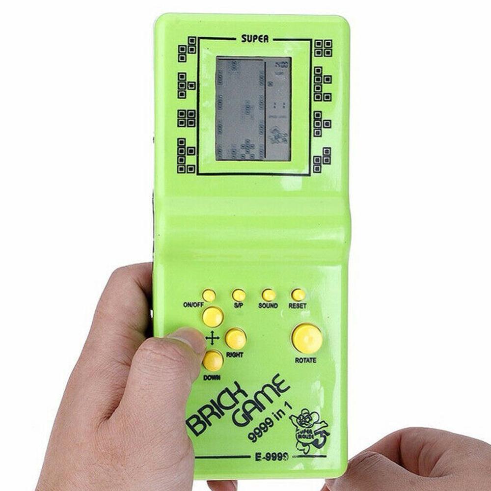 Kakbeir 6 st/mycket klassisk handhållen spelmaskin tetris tegel spel barn spelmaskin leksak med spelmusikuppspelning: 6 st ljusgrön