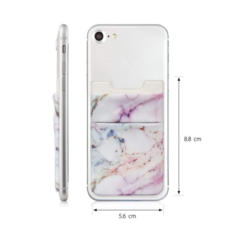 Marmor Muster Praktische Elastische Handy Karte Halter Tragbare Handy Karten Brieftaschen Mikrofaser Handy Zubehör