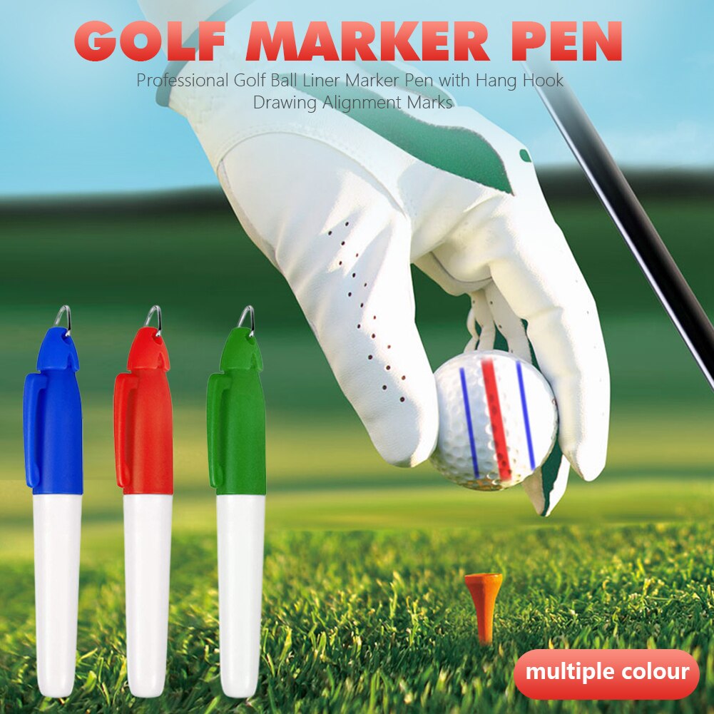 Professionele Golfbal Liner Markers Pen Met Hang Haak Tekening Alignment Marks