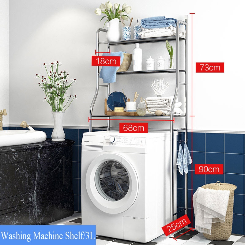 Over The Rack Kitchen Rack Bathroom Cabinet Washing Machine Shelf Paper Towel Rack Space-Saving Toilet Stand Organizer Holder: B