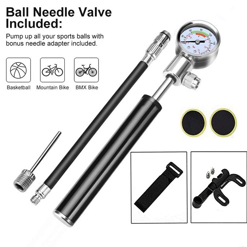 High-pressure Bicycle Pump Mountain Bike Motorcycle Basketball Multifunctional Beauty French Mouth Pump Bicycle Accessories