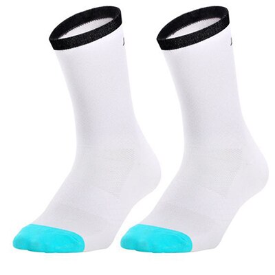 Lente Zomer Fietsen Sokken Professionele Running Compressie Sport Sokken Slijtvast Deodorant Zweet Sokken QTW013: WHITE