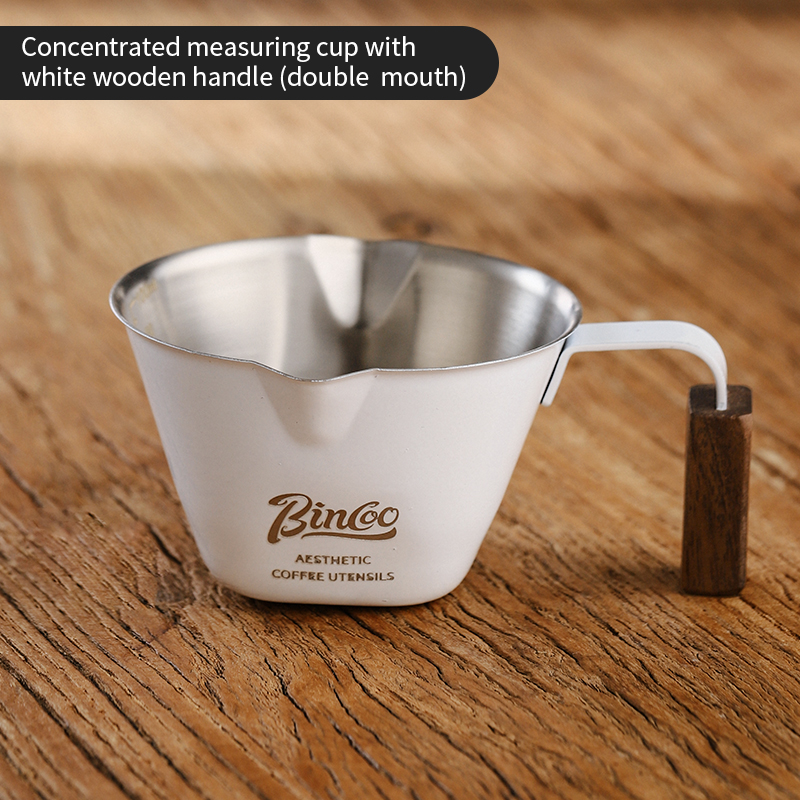 Taza medidora de café expreso con mango de escala, taza medidora de café de acero inoxidable, accesorio medidor de cocina para el hogar: naranja