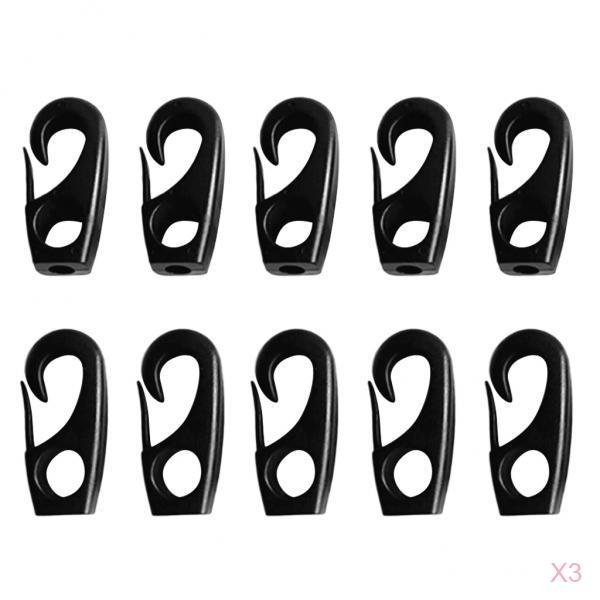 30 Pcs Plastic Bungee Shock Cord Hook Snap Hooks for 7mm Elastic Rope Strapping Tape, Strong