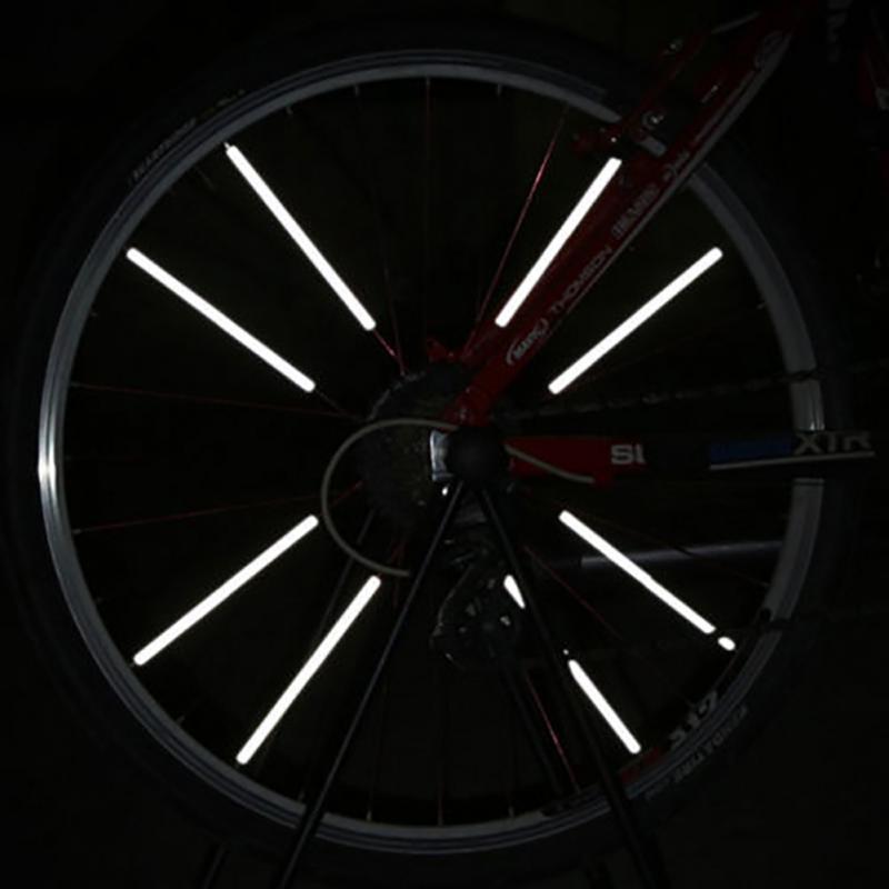 12PCS Radfahren Rad Felge Sprach Bike Mount Rohr Warnung Licht Streifen Sicherheit Reflektor DIY Fahrrad Reflektierende Rohre