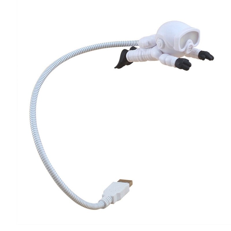 Astronaute plongeur LED veilleuse mignon lampe USB Protection des yeux clavier Lampara exotique Led Portable lumières enfants: White