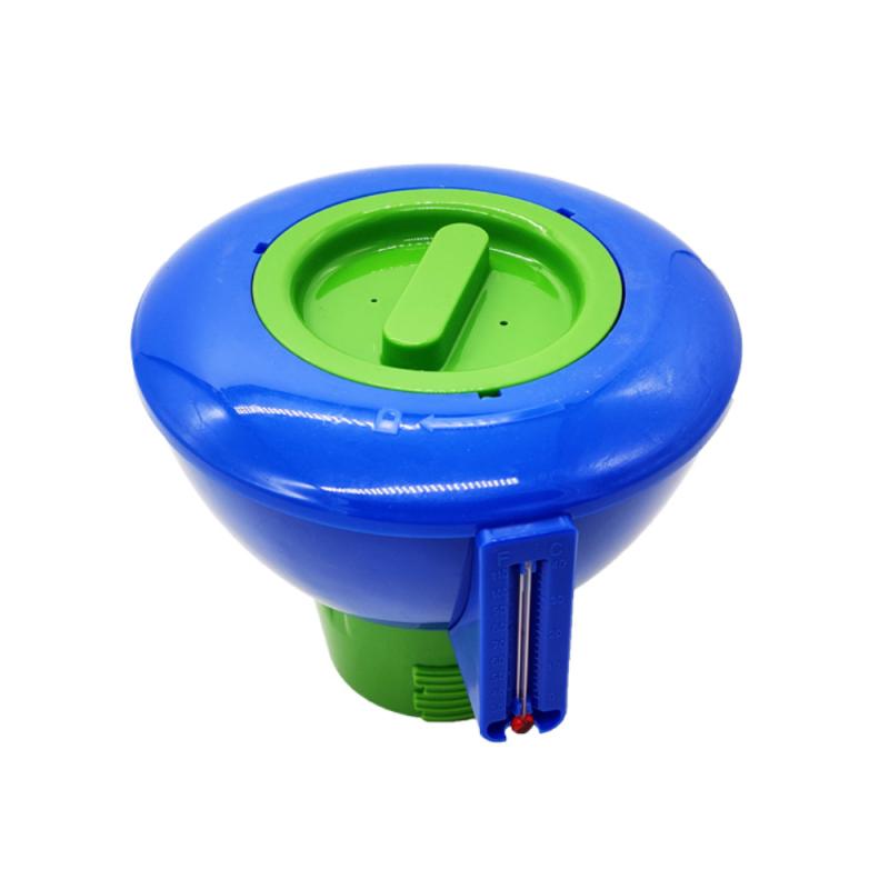 Pool Floating Chlorine Dispenser With Thermometer 7" Diameter Floater For Indoor &amp; Outdoor Swimming Pools Spa Tub: Default Title
