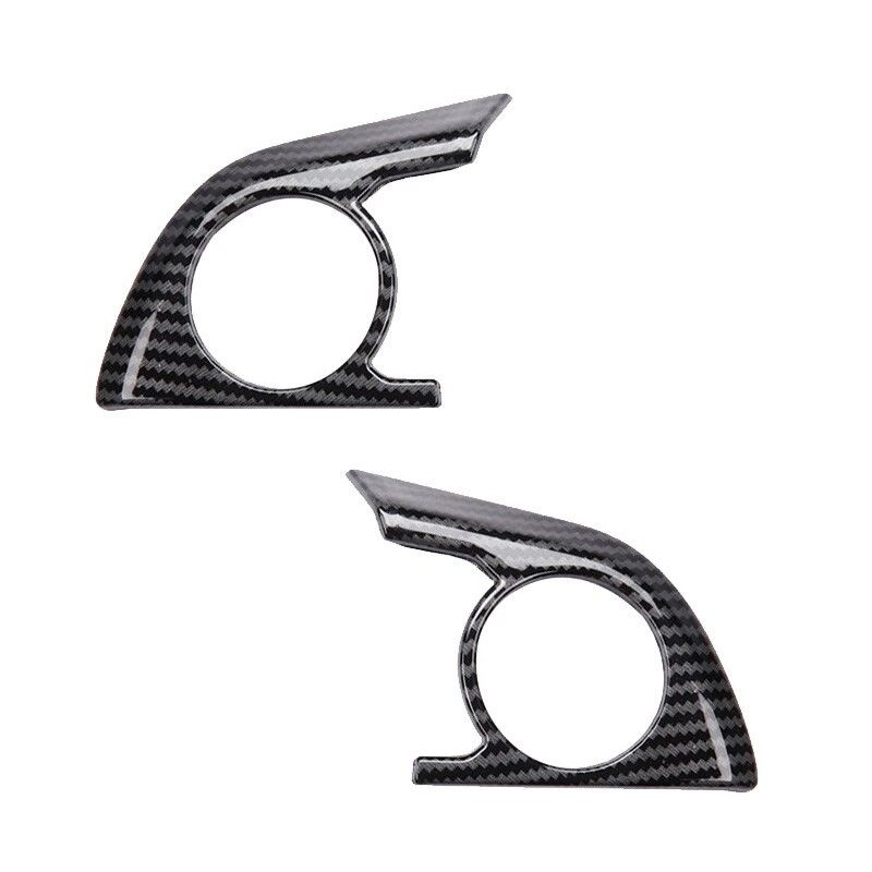 1 set koolstofvezel stuurwielknopframe-afdekking voor toyota camry