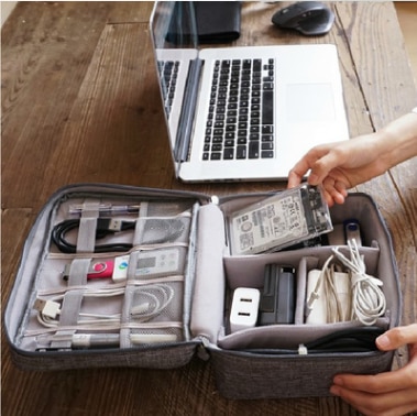 Opbergtas Reizen Closet Organizer Case voor Hoofdtelefoon Digitale Draagbare Rits Accessoires Lader Datakabel USB Bag Organizer