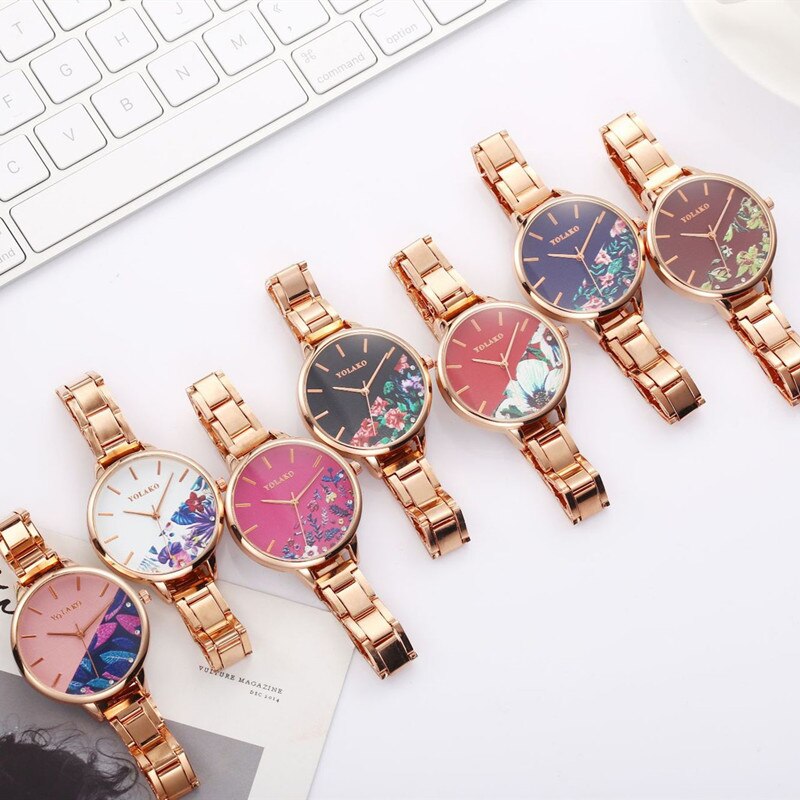 Montre Dame Printing Vrouwen Horloges Luxe Rose Gold Dames Pols Horloges Vrouwen Armband Horloge Voor Vrouwelijke Klok