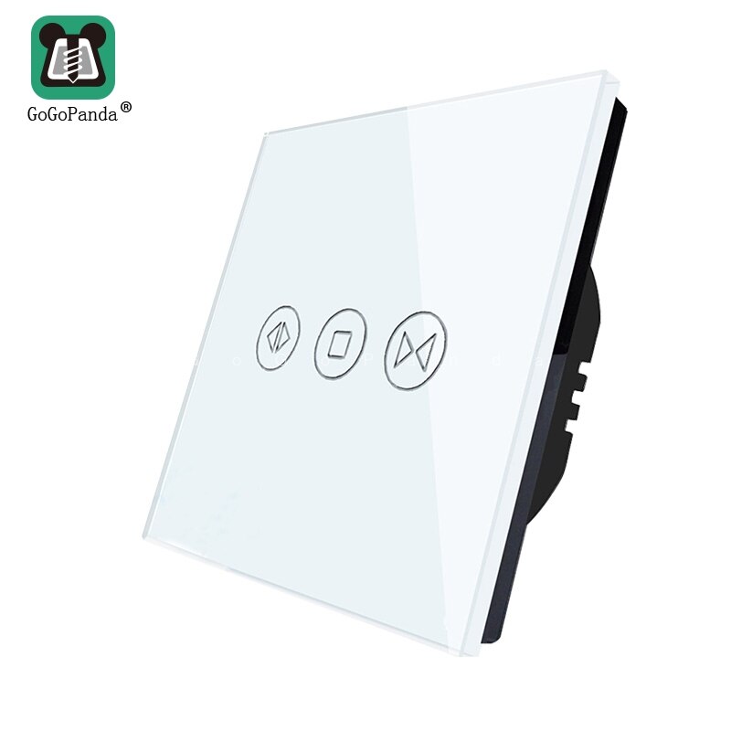 Smart Curtain Switch - EU Standard Touch Panel - AC 110-250V - Open/Pause/Close Function