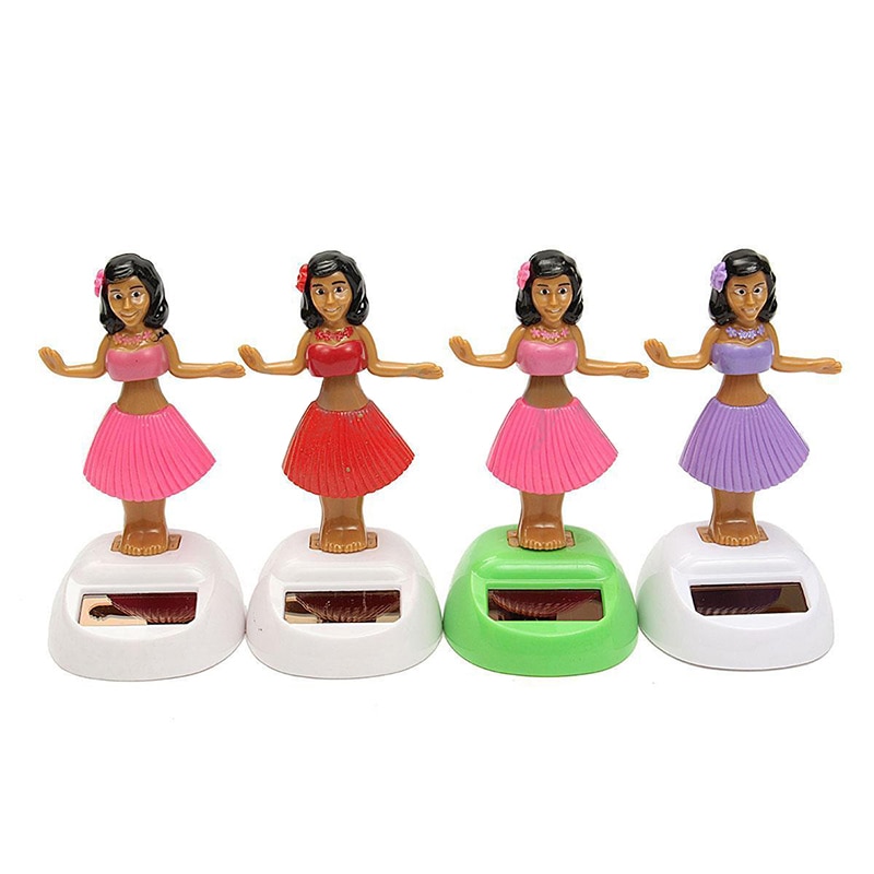 4x Zonne-energie Dancing Hula Meisje Swingende Bobble Speelgoed Cadeau Voor Auto Decoratie: Default Title