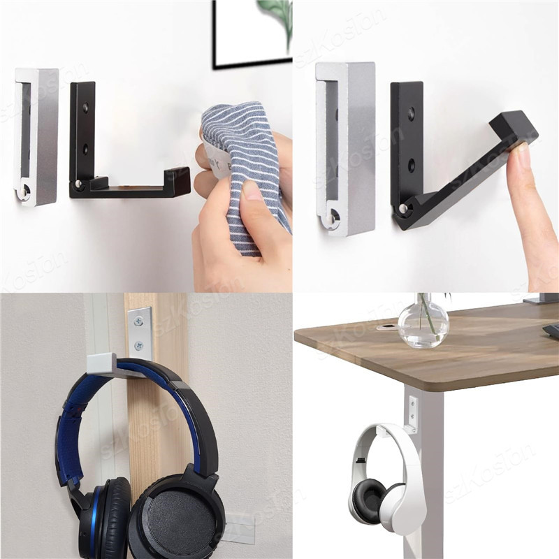 Gancho de pared plegable, bata oculta, toalla, abrigo, gancho de aleación de aluminio para el hogar, cocina, baño, colgador de toallas negro y plateado
