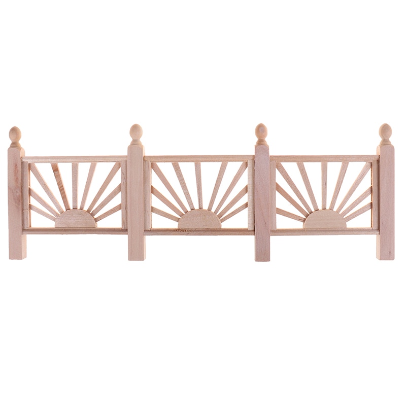 Wooden Guardrail Balustrade Mini Balcony Fence 1:12 Doll House Miniature