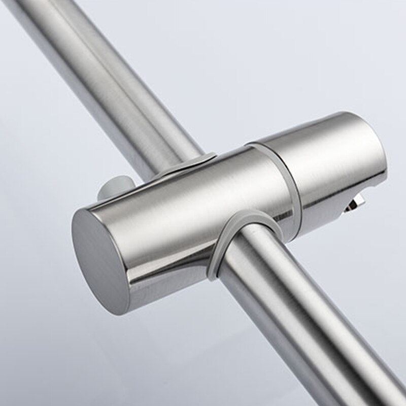 SUS304 Stainless Steel Adjustable Shower Slide Bar Bath Handheld Shower Rail Sliding Rod with Hand Shower &amp; Hose Brushed