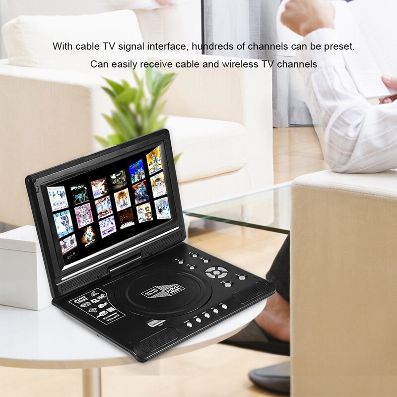 Handheld Portable Dvd Player 270 Degree Rotating Screen Built-In Card Reader Can Directly Read Sd/Ms/Mmc Card Eu Plug