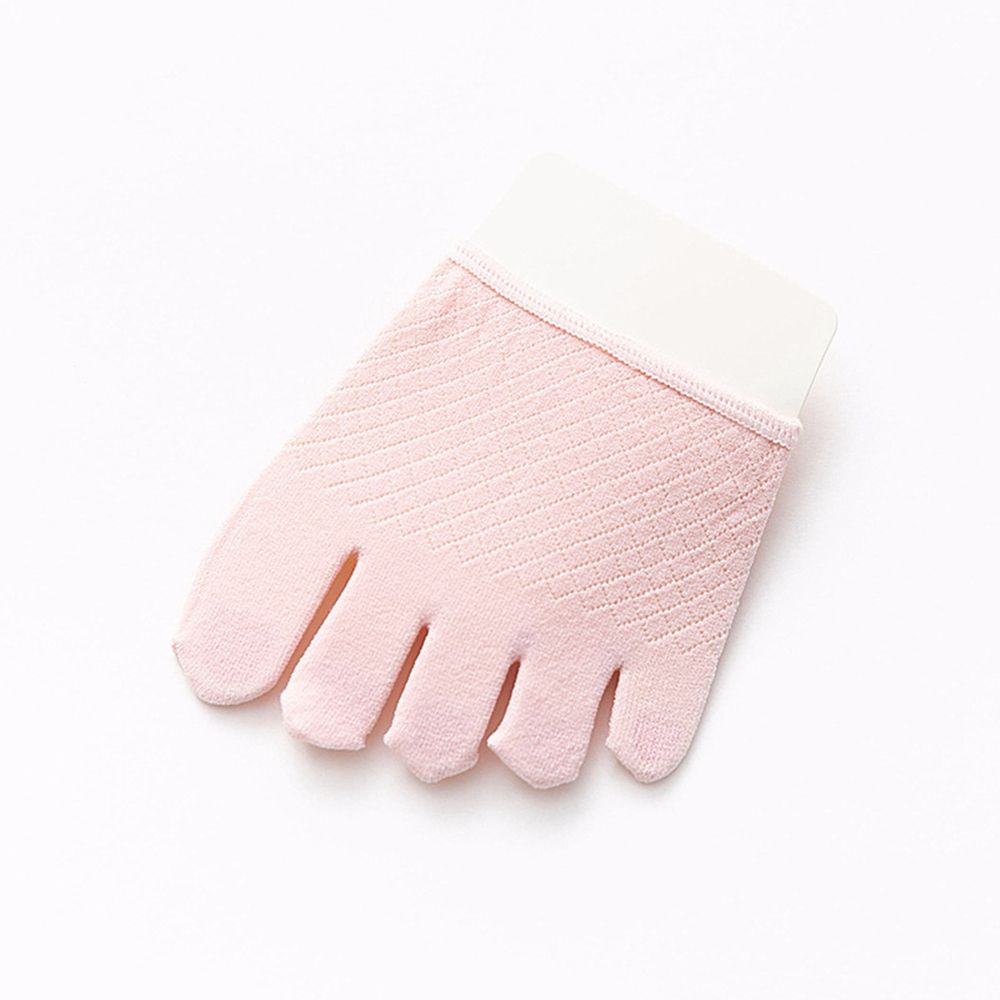 Summer Cotton Half Palm Five Fingers Socks Ladies Invisible Thin High Heel Front Foot Open Toe Hosiery Non-slip: pink	full toes