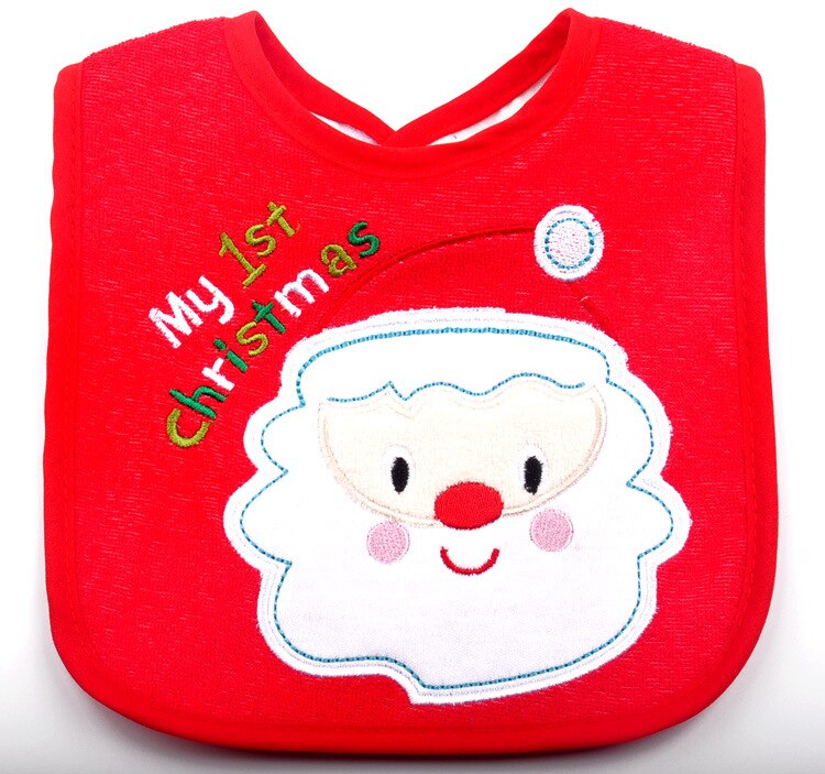 Natal à prova dwaterproof água babadores do bebê em torno do pescoço burp panos santa elk árvore de natal padrão infantil saliva toalha natal crianças presente
