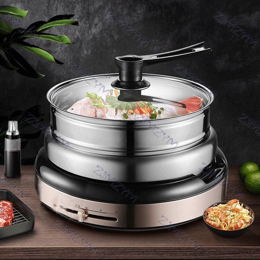 FT-01 4-5L 1300W 220V Multi-Funktionale Multicooker Elektrische Pot Edelstahl Elektrische Haushalts Herd dampfer Pfanne