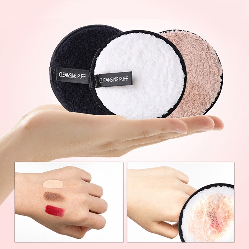 Mikrofiber makeupfjerner svamp ansigtsrens håndklædepude genanvendelig blød våd svamp ansigtspuff makeup klud klud skønhedsværktøj