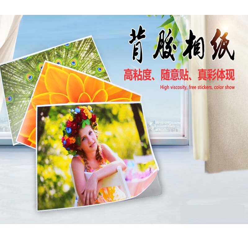 A4 50 ark  a6 100 ark 135g 150g højglans selvklæbende inkjet-udskrivning med bagklæbemærkat fotopapir