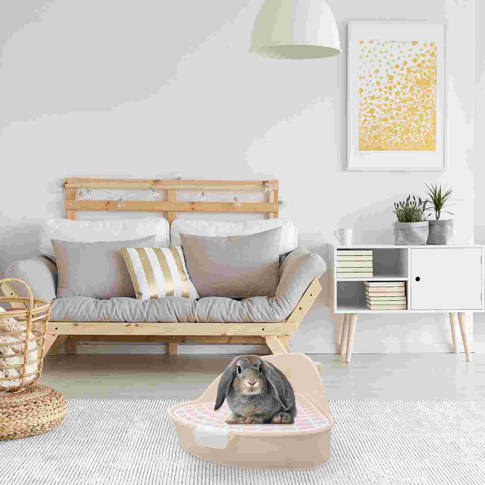 Rabbit Litter Box Plastic Small Animals Potty Corner Toilet Litter Container