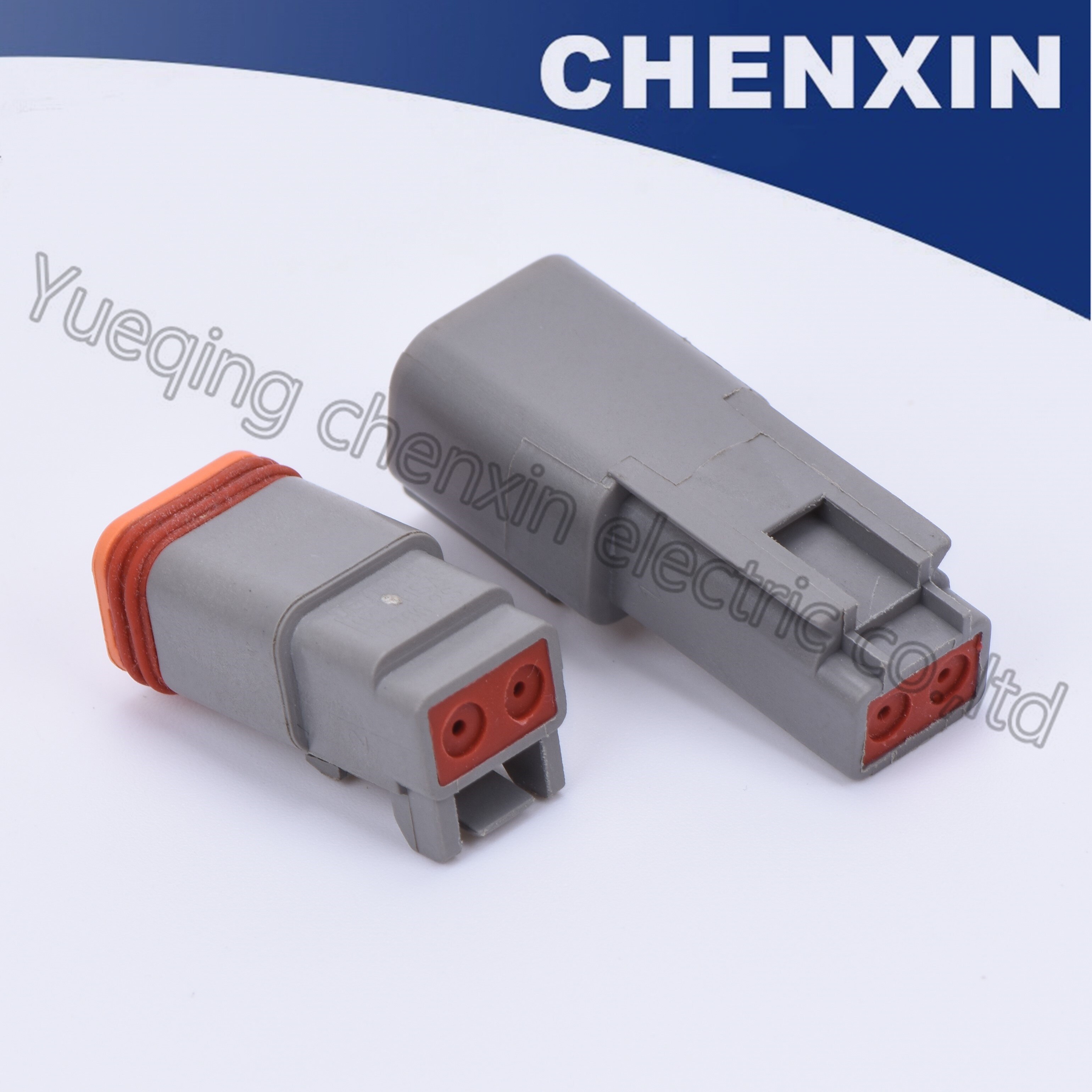 Gray 2 pin car waterproof auto connectors Deutsch 2p female and male 1.5 DT series With machined solid terminal DT06-2S DT04-2P