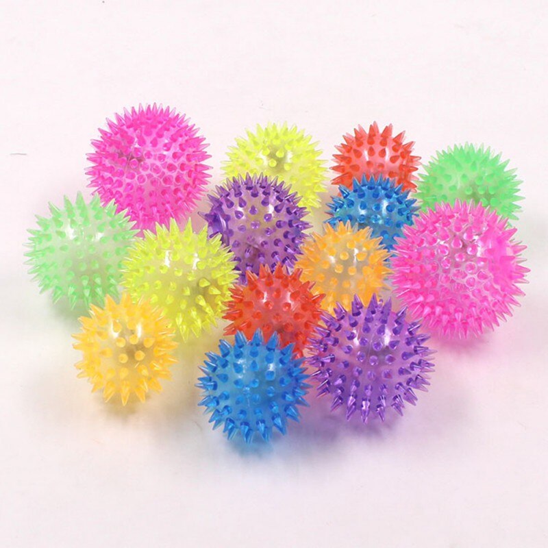 Dog Cat Luminous Sounded Elastic Bite Chew Ball Toys ， Blue
