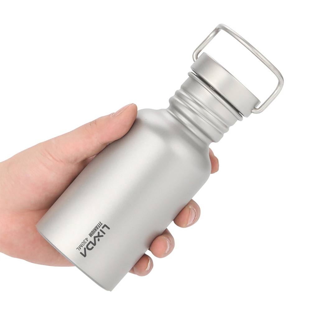 Lixada 430ml lækagesikker titaniumflaske ultralet udendørs camping cykling vandreture sport vandflaske løbende flaske