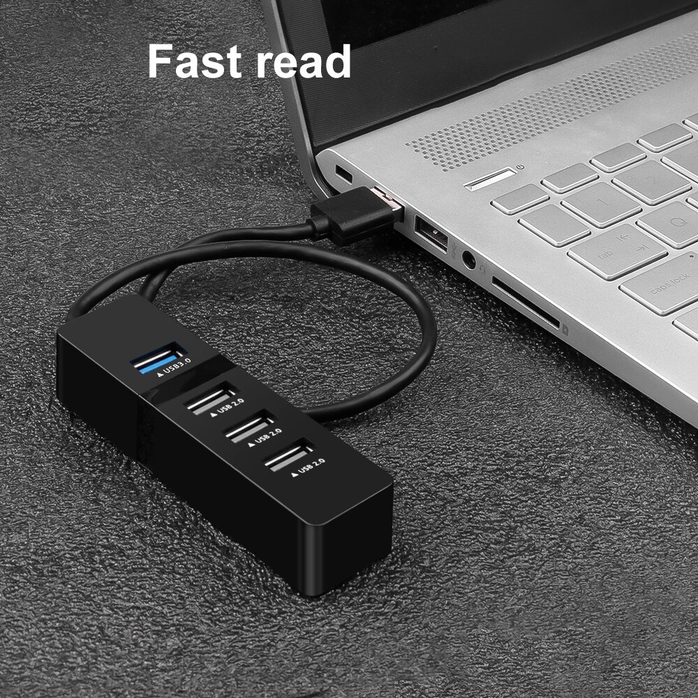 Kebidu hoge snelheid 4 -poorts usb 3.0- hub usb-splitter draagbare usb 2.0 -poorts usb-hub voor laptop, pc en tablet
