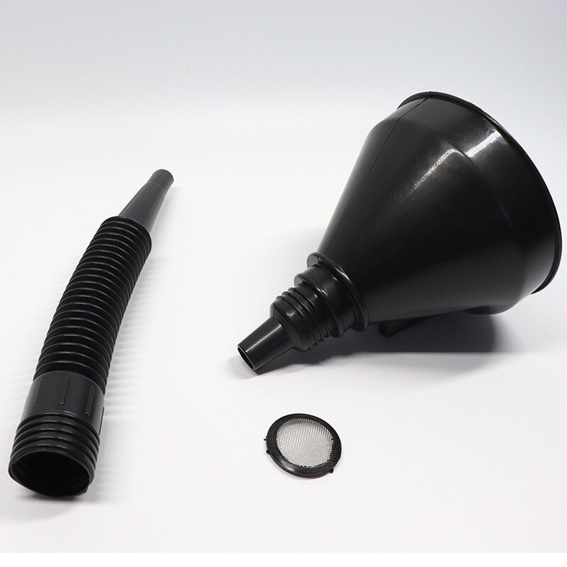 2 in 1 Plastic Funnel Can Spout For Oil Water Fuel Petrol Diesel Gasoline Car Accessories Black