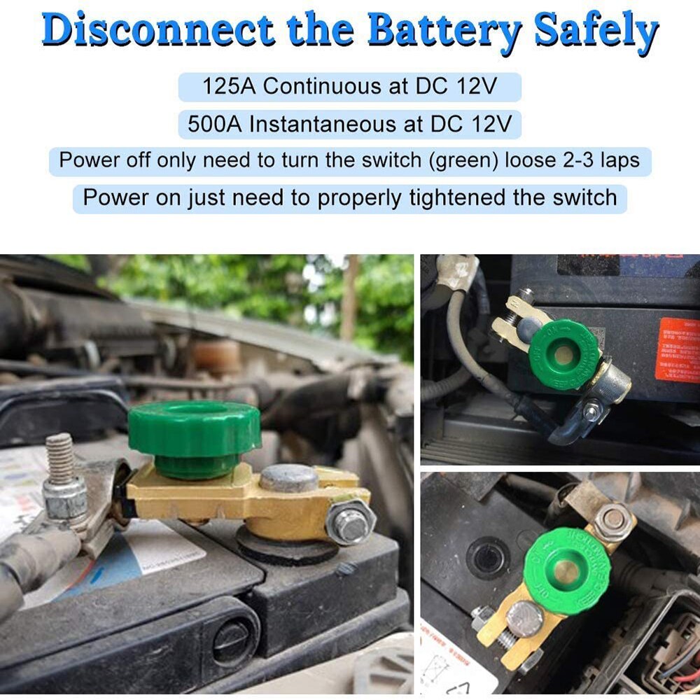 Car Battery Isolator Switch Top Post Battery Terminal Link Switch Battery Master Disconnect Switch Power Cut off Kill Switch