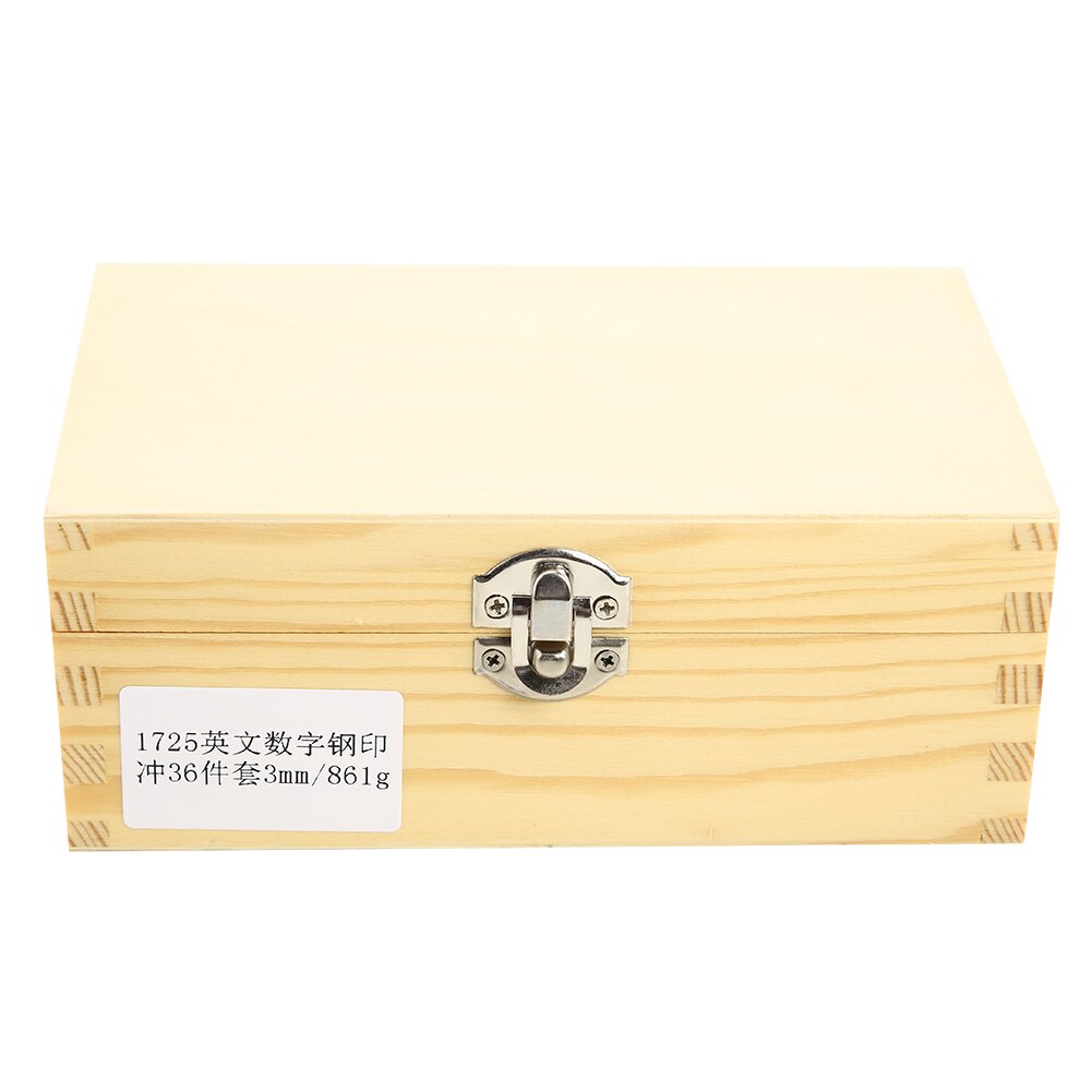 Juego de 36 Uds de punzón de acero para números y letras, Kit de herramientas para estampar cuero grabado, molde de impresión para estampado de cuero con caja de madera