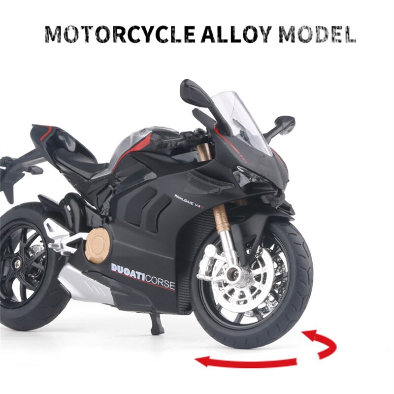 1/12 Ducati Panigale V4S Racing Cross-country Motorcycle Model Simulation Alloy Toy Street Motorcycle Model Collection Kids