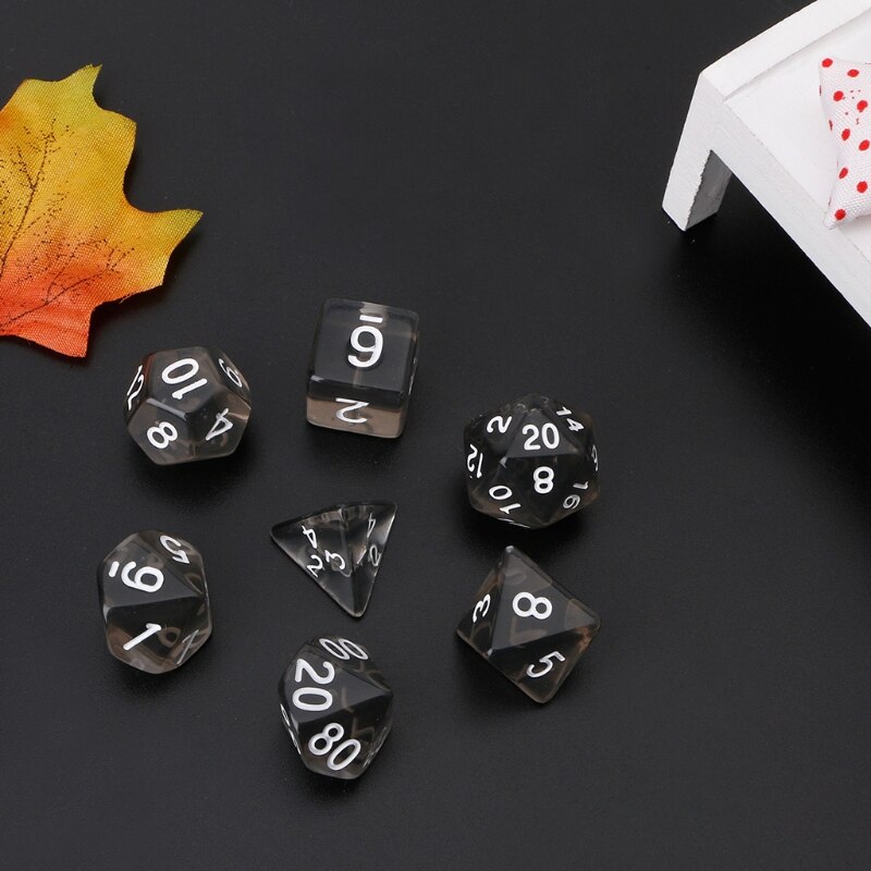 Dadi da gioco poliedrici trasparenti da 7 pezzi per Dragon Pathfinder D20 D12 2xD10 D8 D6 D4 Drop Ship