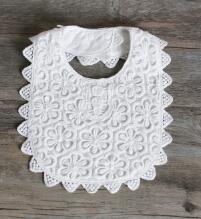 Baberos de encaje de algodón para bebés, , para eructar, 0 a 3 años: white C