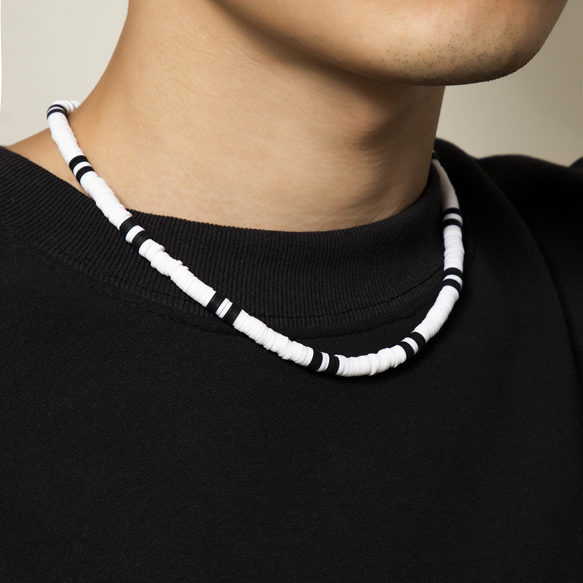 Tauam Zomer Wit Zwart Kleur Zachte Klei Kralen Choker Kettingen Voor Vrouwen Mannen Eenvoudige Minimalistische Kraag Kettingen Sieraden