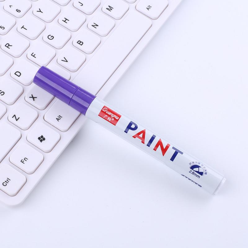 12 farben Farbe Marker Stift Wasserdichte Auto Reifen Reifen Lauffläche CD Metall dauerhaft Farbe Marker Ölige DIY Kunst Marker Kuli: Violett