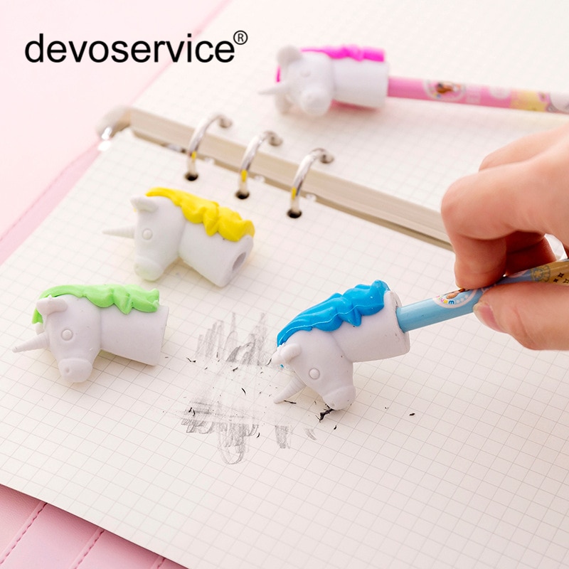 Nette Karikatur Einhorn Bleistift Radiergummi Multi-funktion Gummi Stift Kappe Kawaii Schreibwaren Schüler Schule Büro Liefert freundlicher Preis Spielzeug