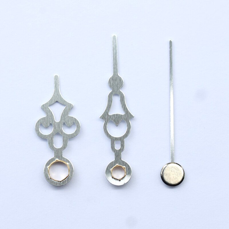 S As Korte Klok Handen 9107 # zilver (gewoon handen) metalen Aluminium DIY Hands Quartz Klok Accessoire DIY Klok kits