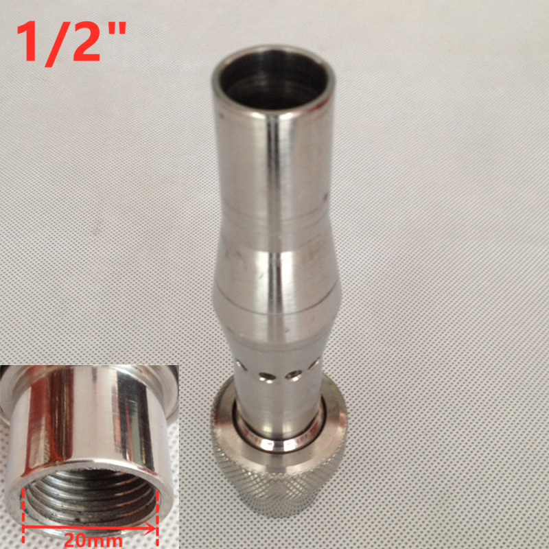 1/2" 3/4" 1" 304 Stainless Steel Fountain Nozzles Garden Pond Jet Straight Outdoor Water Spray Head: Silver