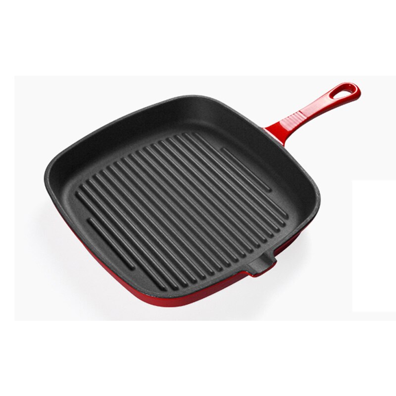 Thick Cast Iron Steak Frying Pan Stripe Uncoated Non-stick Dedicated Pan for Beef Steak Cast Iron Skillet Kitchen Pot Cookware