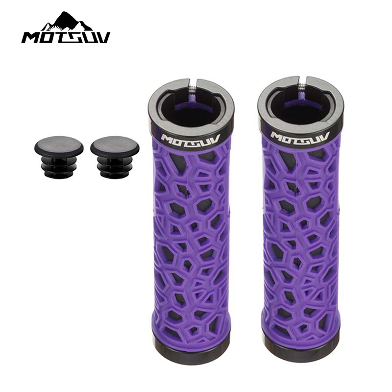 Empuñaduras huecas para bicicleta de montaña, empuñadura de manillar de goma antideslizante con bloqueo Bilateral, empuñaduras de manillar para bicicletas Bmx: Rojo